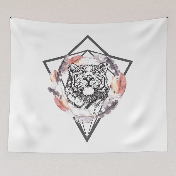 Item preview, Geometric and Tiger Head designed and sold by Ninjawhere.