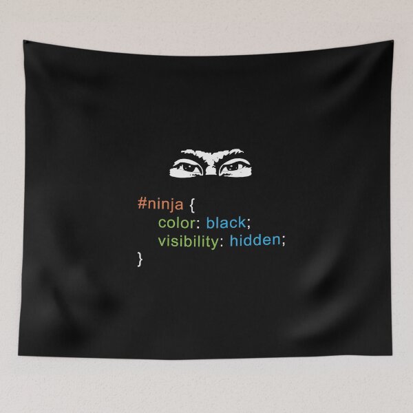Item preview, Hidden Ninja With A Css Code Gift Idea For Developers Frontend designed and sold by youneszahrane.