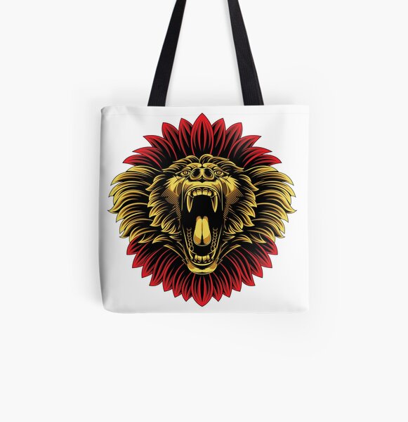 Angry baboon monkey face mascot All Over Print Tote Bag