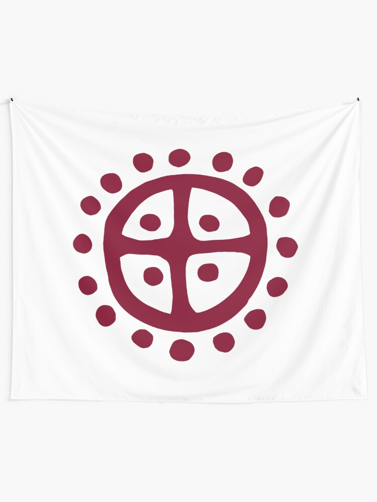 Alternate view of Nordic Sun Wheel Symbol | Prehistoric Pagan Solar cross witchcraft Tapestry