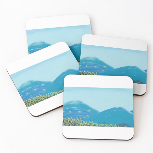Item preview, Mountains and yellow flowers designed and sold by gratogratto.