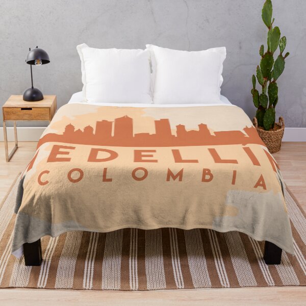 Artikelvorschau, MEDELLIN COLOMBIA CITY MAP SKYLINE EARTH TONES entworfen und verkauft von deificusArt.