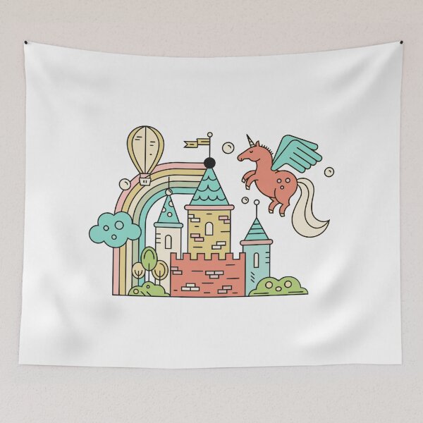 Item preview, Buntes Schloss Einhorn designed and sold by Hangrid-Work.