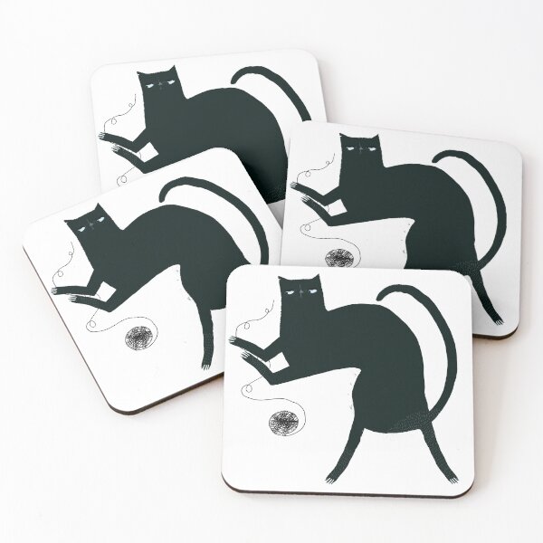 Item preview, Black Cute cat playing  designed and sold by zipo-art.