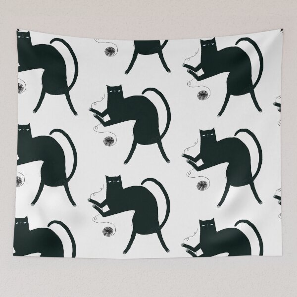 Item preview, Black Cute cat playing  designed and sold by zipo-art.