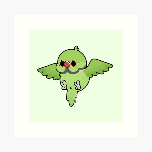 Item preview, Flying Indian Ringneck - Lime Green designed and sold by blirbos.