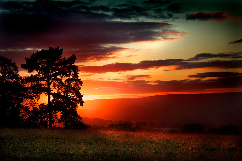 "Sunset over the English Countryside" by EdPettitt | Redbubble
