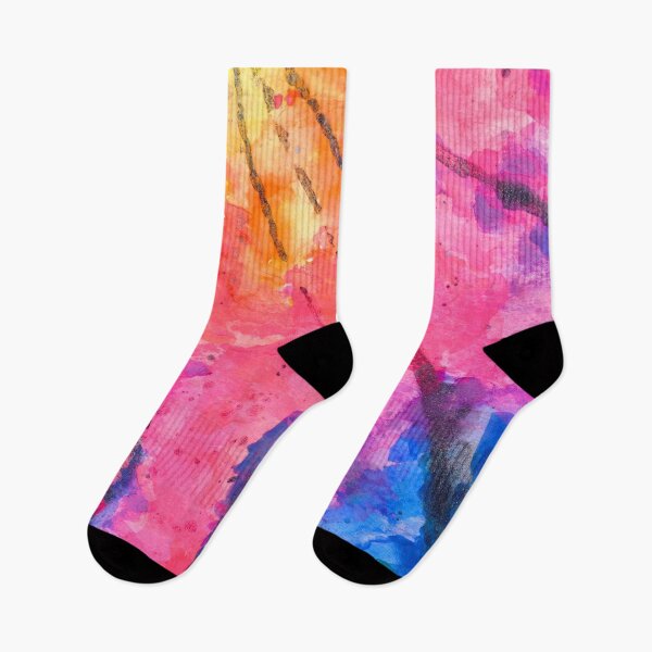 Item preview, Rainbow Abstract Watercolor Painting in Bright and Bold Colors designed and sold by Daydreamer Alley.