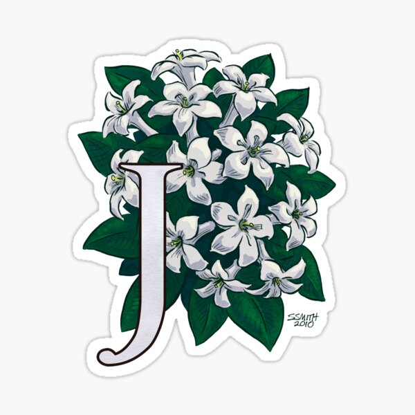 J is for Jasmine - full image Sticker