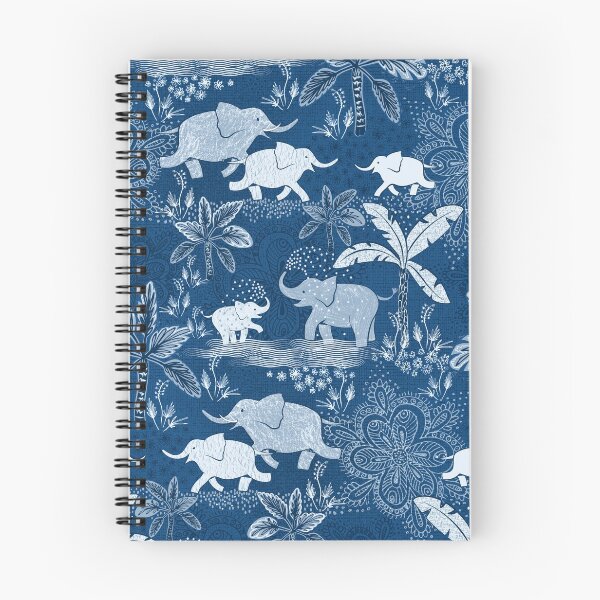 Item preview, Happy elephants in blue designed and sold by illaberekdesign.