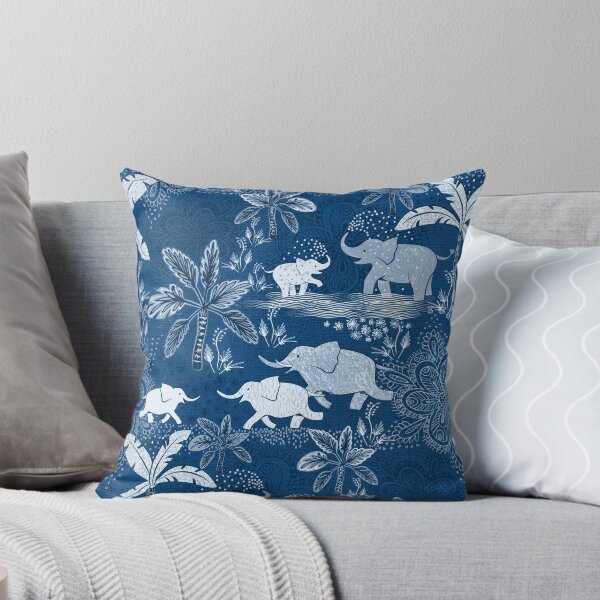 Item preview, Happy elephants in blue designed and sold by illaberekdesign.