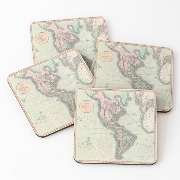 Item preview, Vintage Americas Map (1806) designed and sold by BravuraMedia.
