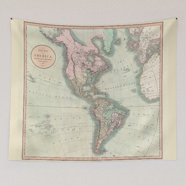 Item preview, Vintage Americas Map (1806) designed and sold by BravuraMedia.