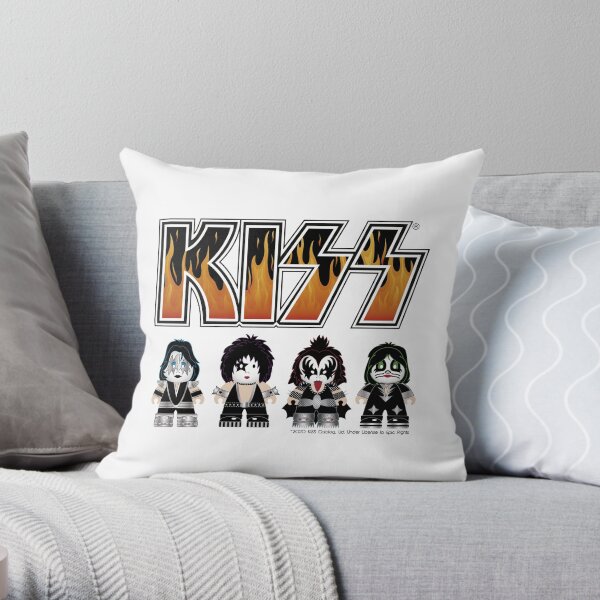 Kiss band - Logo Characters - Cute design for kids Throw Pillow