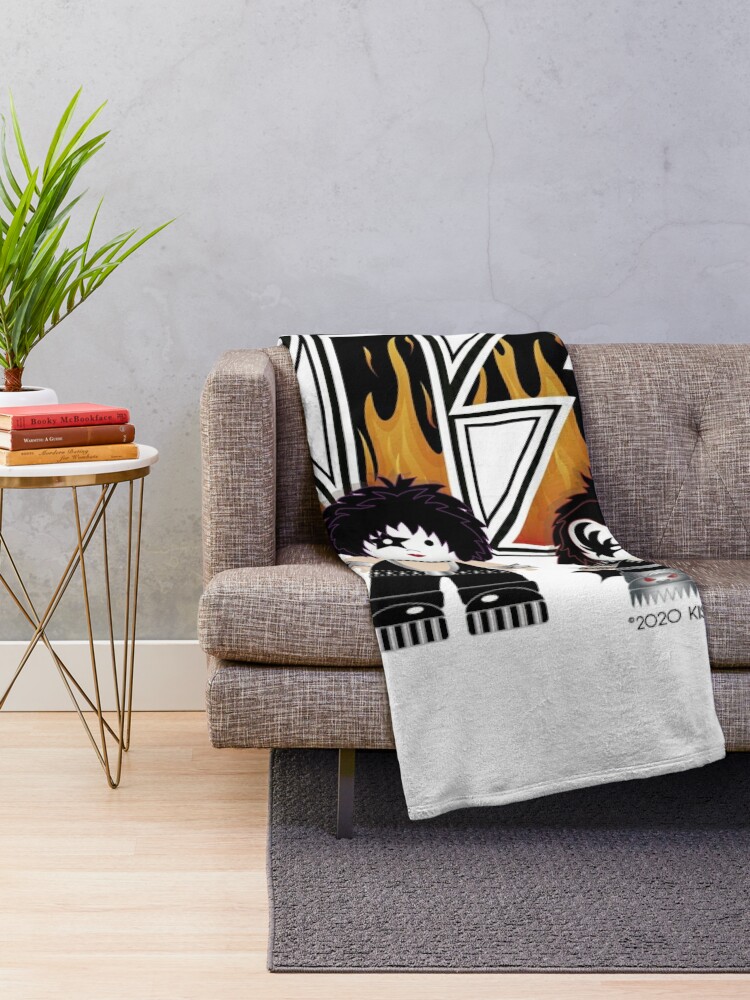 Discover Kiss band - Logo Characters - Cute design for kids Throw Blanket