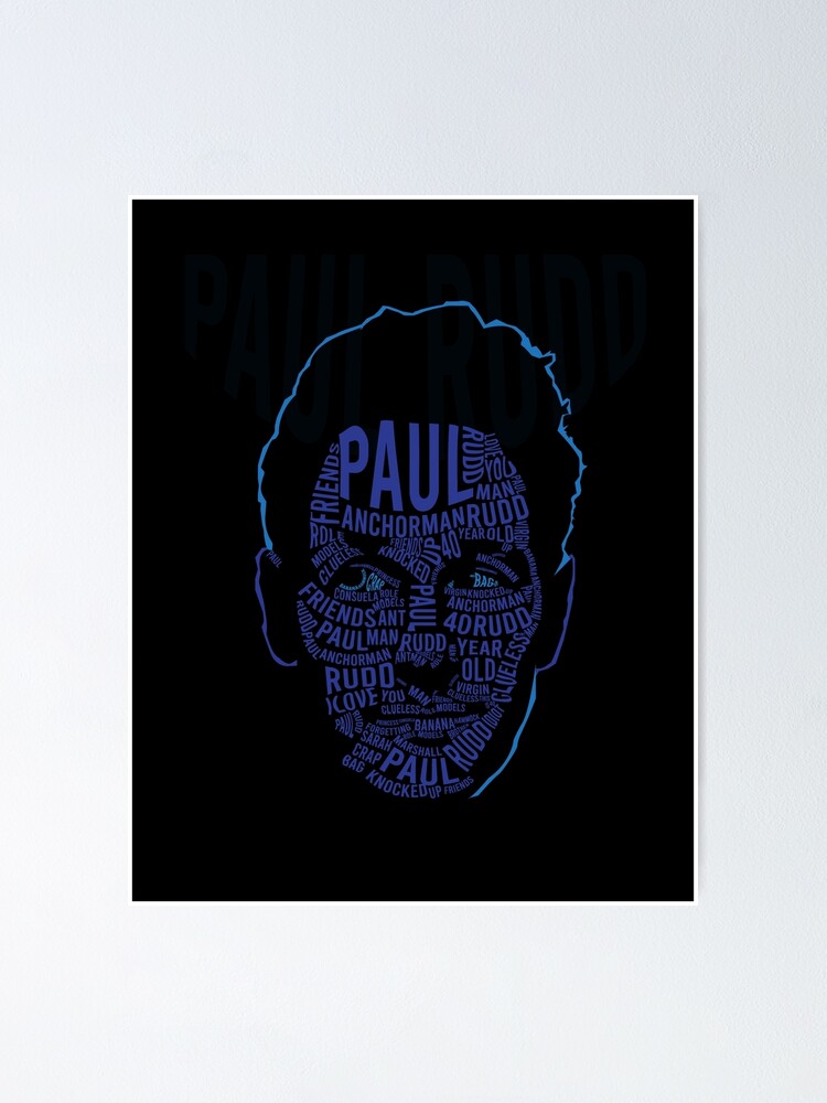 "Paul Rudd word cloud" Poster by EchoMS Redbubble