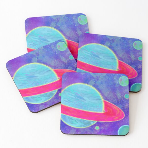 Item preview, Vaporwave GlitchSpace Print - Neon Saturn Vibes designed and sold by 5ilverx5hadows.