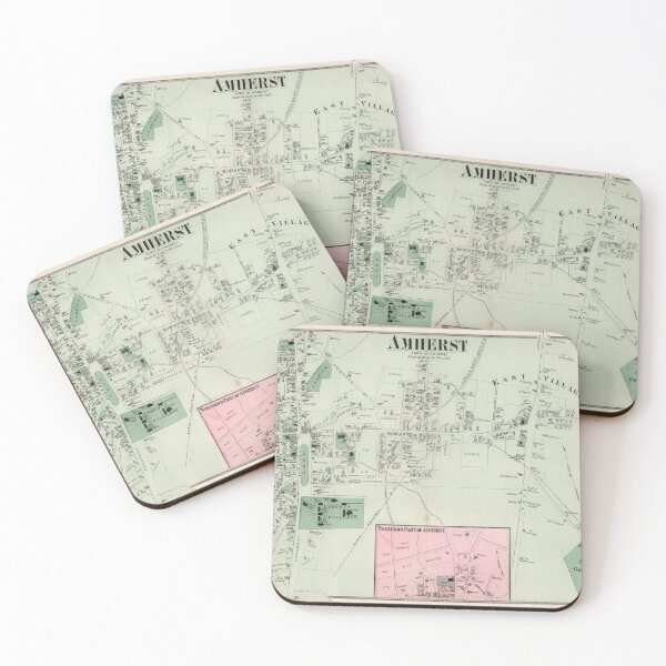 Item preview, Vintage Amherst MA Map (1873) designed and sold by BravuraMedia.