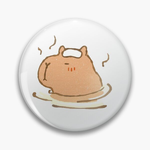 Item preview, Capybara relaxing in a hot spring designed and sold by RyderDesign.