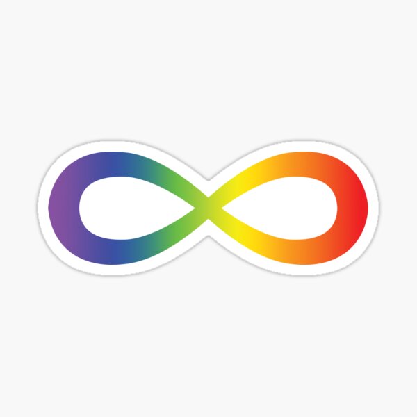 Item preview, Neurodiversity Symbol - Rainbow Infinity - Autistic Pride on black designed and sold by CatLadyJustice.