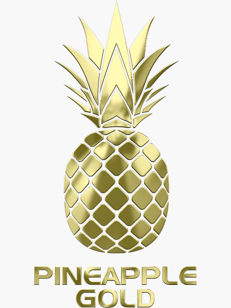 Pineapple Gold Sticker By Redbubbleboom Redbubble