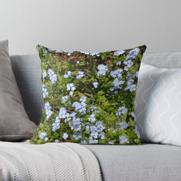 Forget Me Not Flowers Throw Pillow