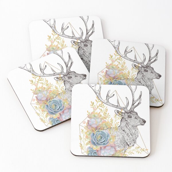 Item preview, Stag and Flowers designed and sold by Ninjawhere.