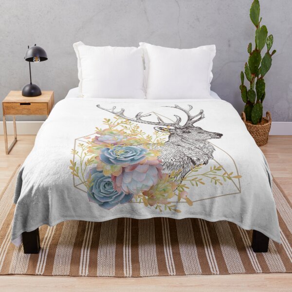 Item preview, Stag and Flowers designed and sold by Ninjawhere.