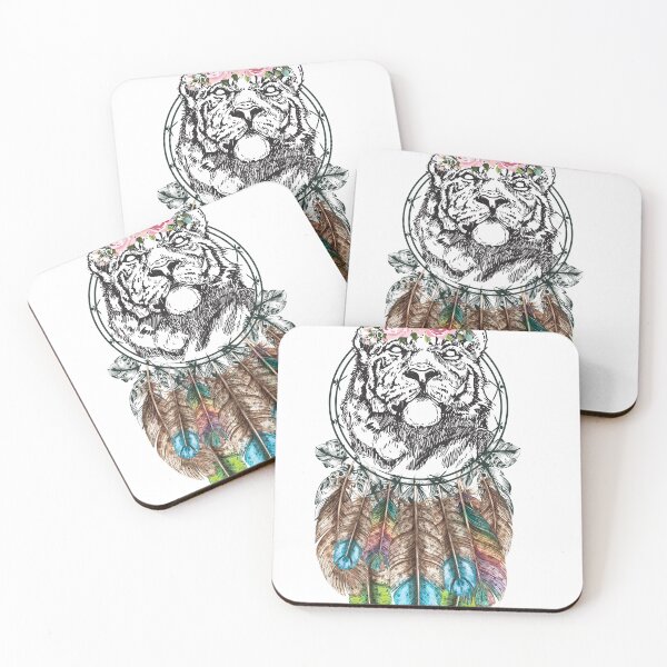 Item preview, Tiger with Feather Dreamcatcher designed and sold by Ninjawhere.
