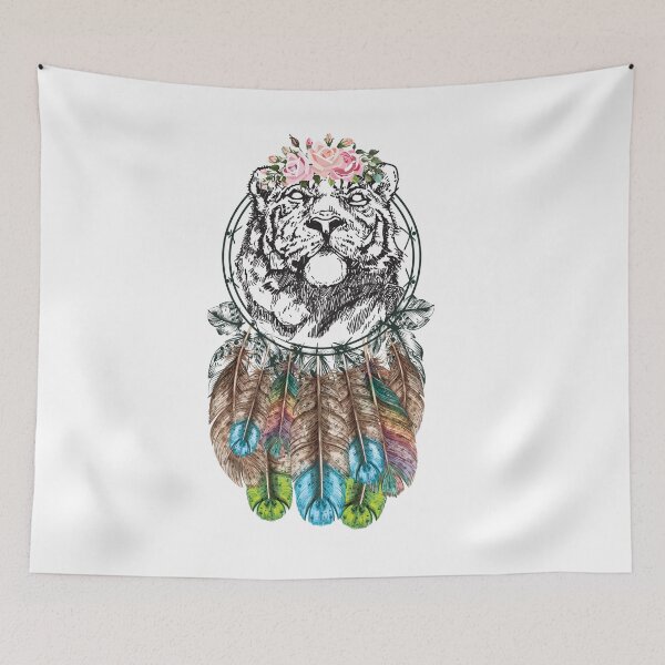 Item preview, Tiger with Feather Dreamcatcher designed and sold by Ninjawhere.