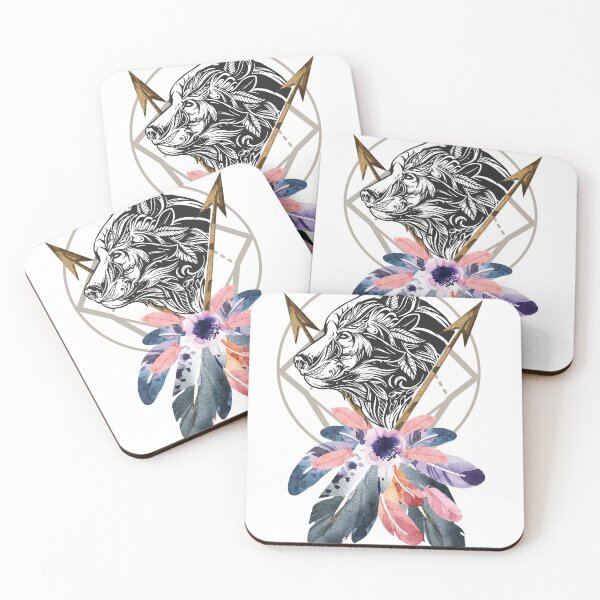 Item preview, Geometric Wolf Head and Arrows designed and sold by Ninjawhere.