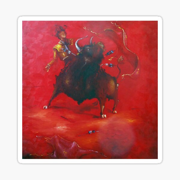 "Red Bull" Sticker by khederpaintings Redbubble