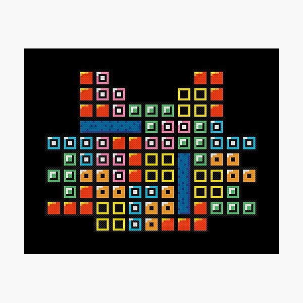 Tetris Cat Cross Stitch Pixel Art Photographic Print