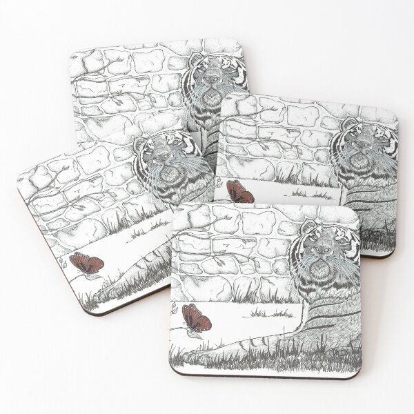 Item preview, TIGER WITH BUTTERFLY OUT ON A LIMB designed and sold by penartvt.