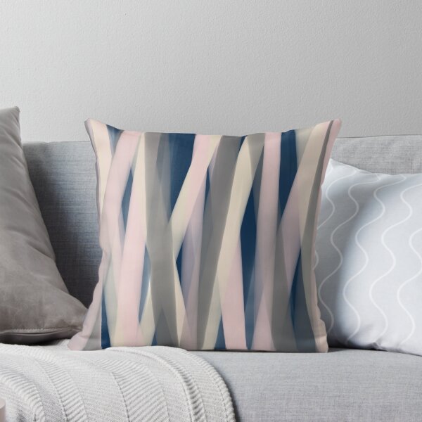 Aperçu de l'œuvre Motif abstrait de ruban en rose, bleu marine, ivoire et gris créée et vendue par kierkegaard.