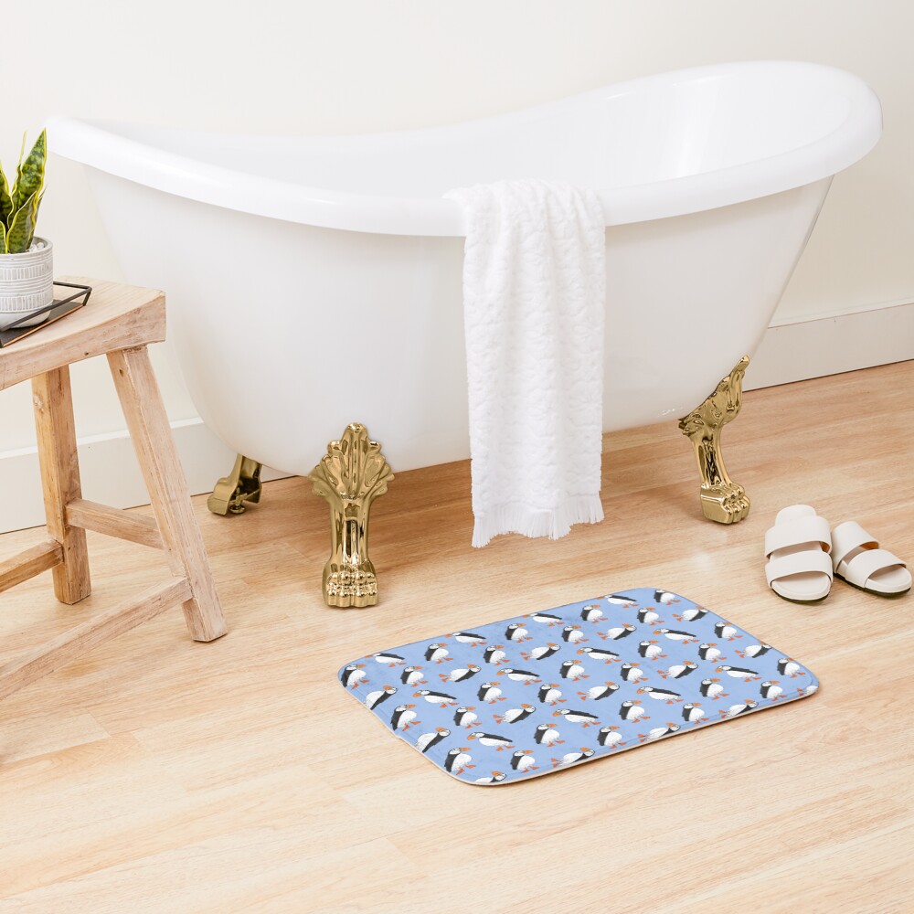 Cute and Whimsical Puffin Design Bath Mat