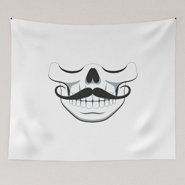 Item preview, Moustache Skull Face mask designed and sold by designsnmore.
