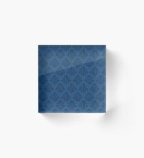 Tardis Damask - Blue Acrylic Block