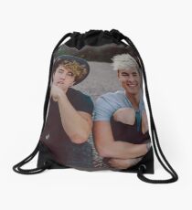 Kian and Jc Black Hearts Drawstring Bag