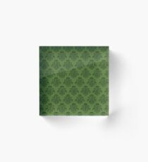 Tardis Damask - Green Acrylic Block