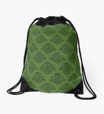 Tardis Damask - Green Drawstring Bag