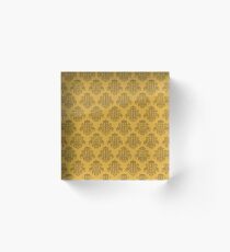 Tardis Damask - Yellow Acrylic Block