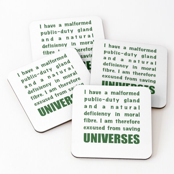 Item preview, Saving Universe Exemption Hitchhikers Guide Quote  designed and sold by Rocket Fox.