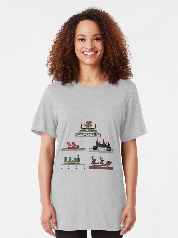 Alternate view of Silver Dollar City Coaster Cars Design Slim Fit T-Shirt