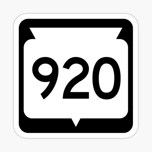 Wisconsin State Route 920 Area Code 920 Sticker For Sale By Srnac