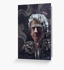 Twelfth Doctor–feathers and snow Greeting Card