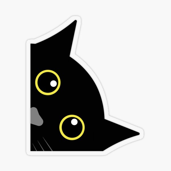 Black Cat with Yellow Eyes Sticker – Reverie Goods & Gifts