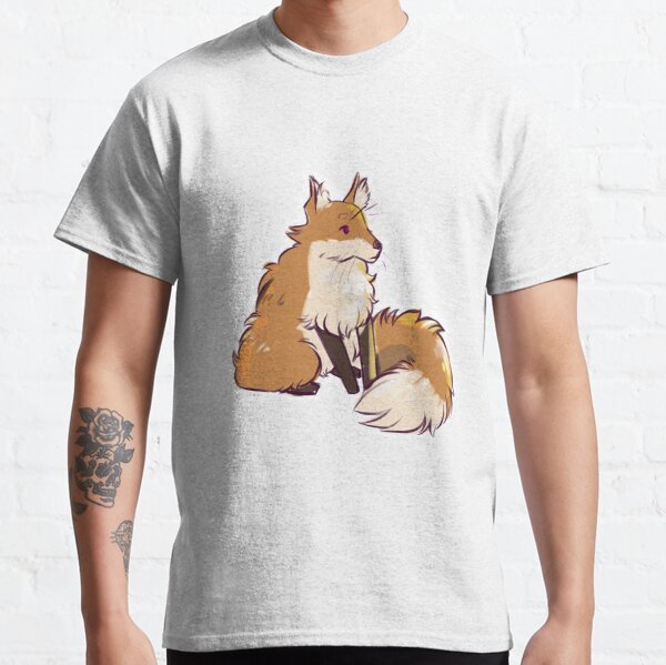 Shy Red Fox Digital Art Work | Cute Simple Animal Drawing Classic T-Shirt