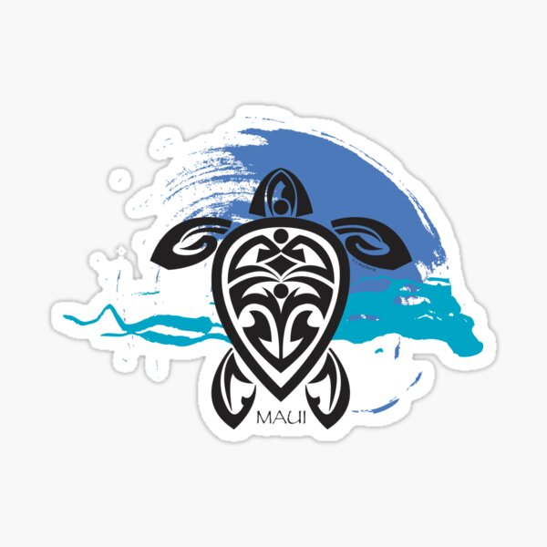 Aperçu de l'œuvre Tortue tribale Maui créée et vendue par srwdesign.