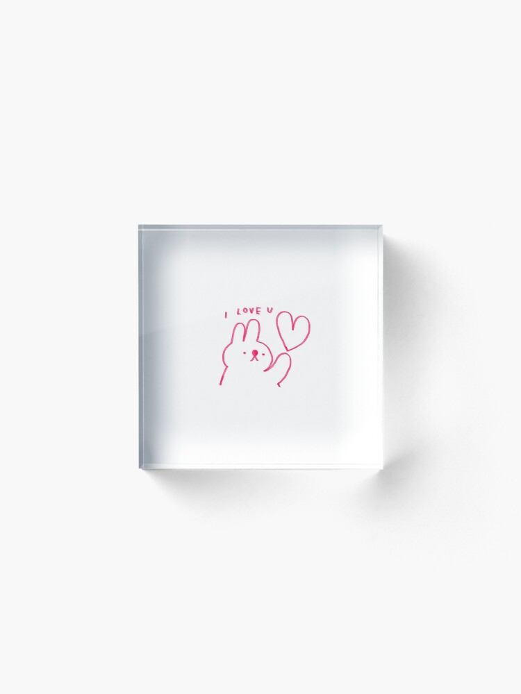 Alternate view of I LOVE U Acrylic Block